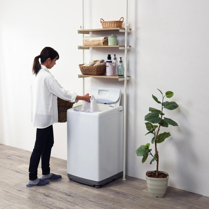 [幅70cm]洗濯機上突っ張り式ランドリーラック
