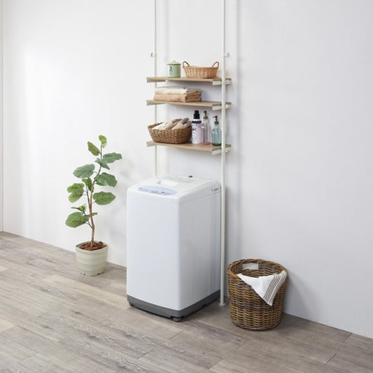 [幅70cm]洗濯機上突っ張り式ランドリーラック