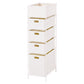 ホワイトの幅25.5cmのスリム設計の5段のランドリー引出し収納