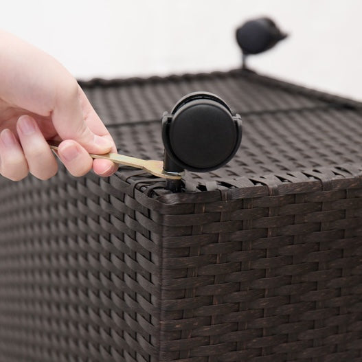 キャスター付ラタン調収納ボックス