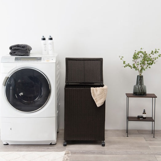 キャスター付ラタン調収納ボックス