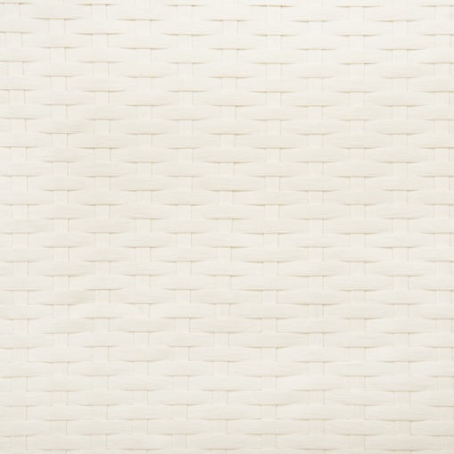 ホワイトのキャスター付ラタン調収納ボックスの表面