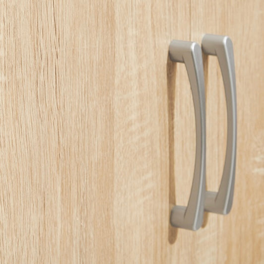 ナチュラルカラーのシューズラックの取手部分