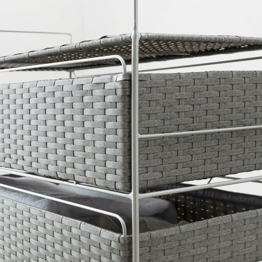 幅40cmのラタン調デザインのランドリー引出し収納