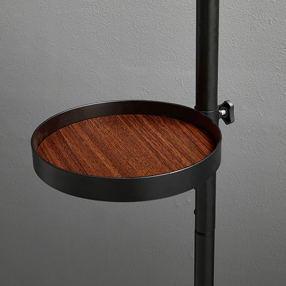 トレイ部分が丸型の突っ張りポールラック