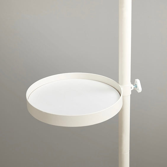 トレイ部分が丸型の突っ張りポールラック