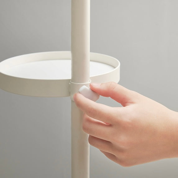 トレイ部分が丸型の突っ張りポールラック