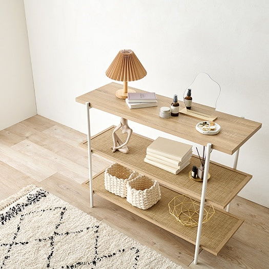 ラタン調3段オープンラック