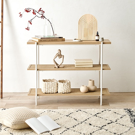 ラタン調3段オープンラック