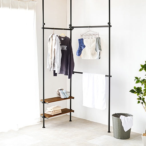 突っ張り伸縮ハンガーラック