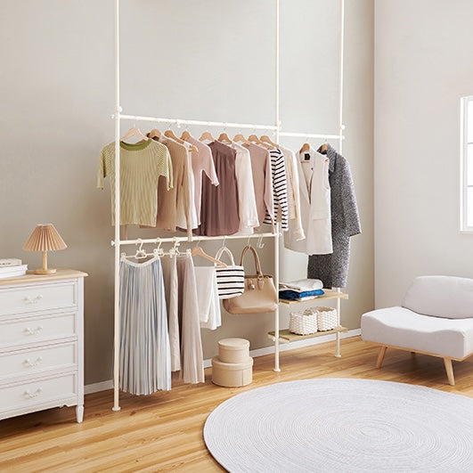 突っ張り伸縮ハンガーラック