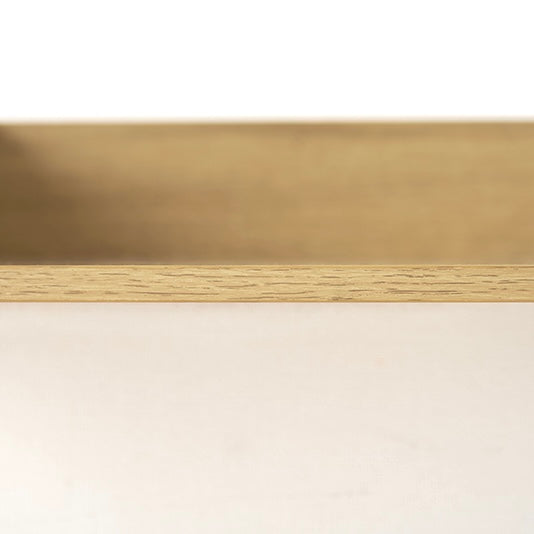 ナチュラルカラーのゴミ箱上収納の木目のアップ