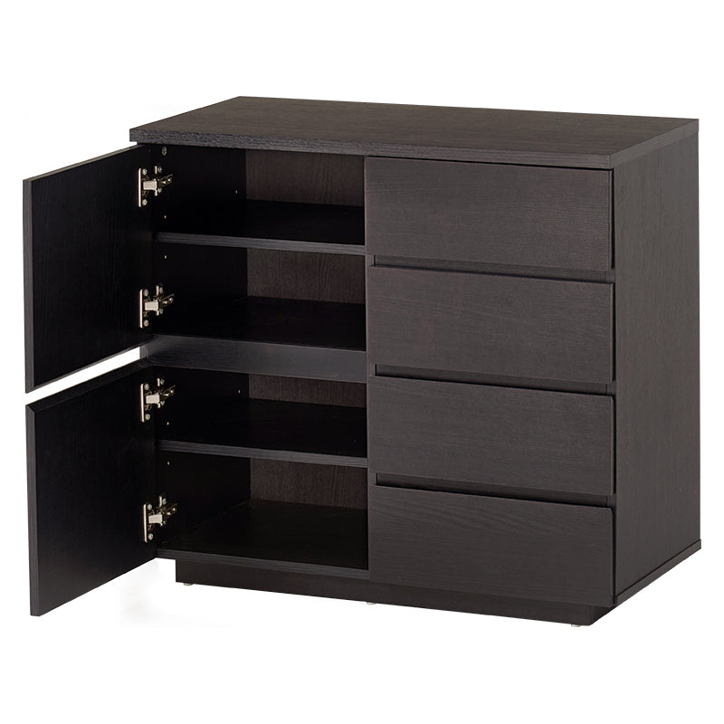 [幅79cm]可動棚付き木目調キャビネット