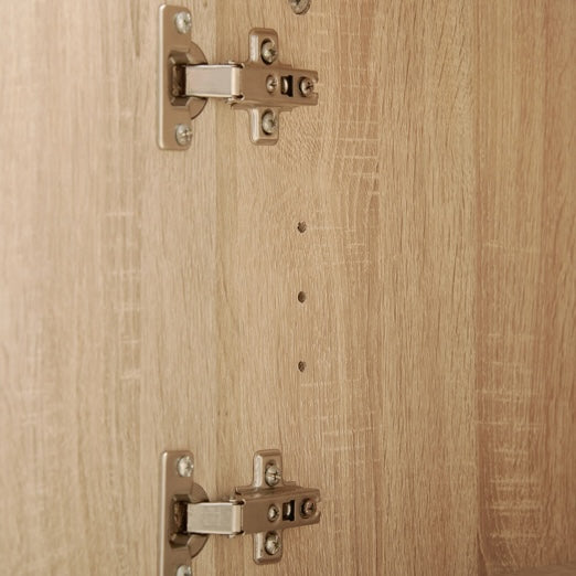 [幅79cm]可動棚付き木目調キャビネット