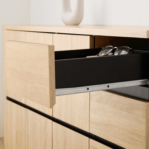 [幅79cm]可動棚付き木目調キャビネット