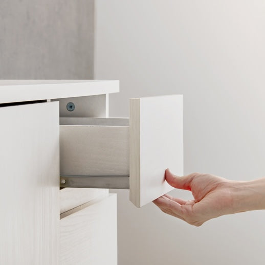 [幅79cm]可動棚付き木目調キャビネット