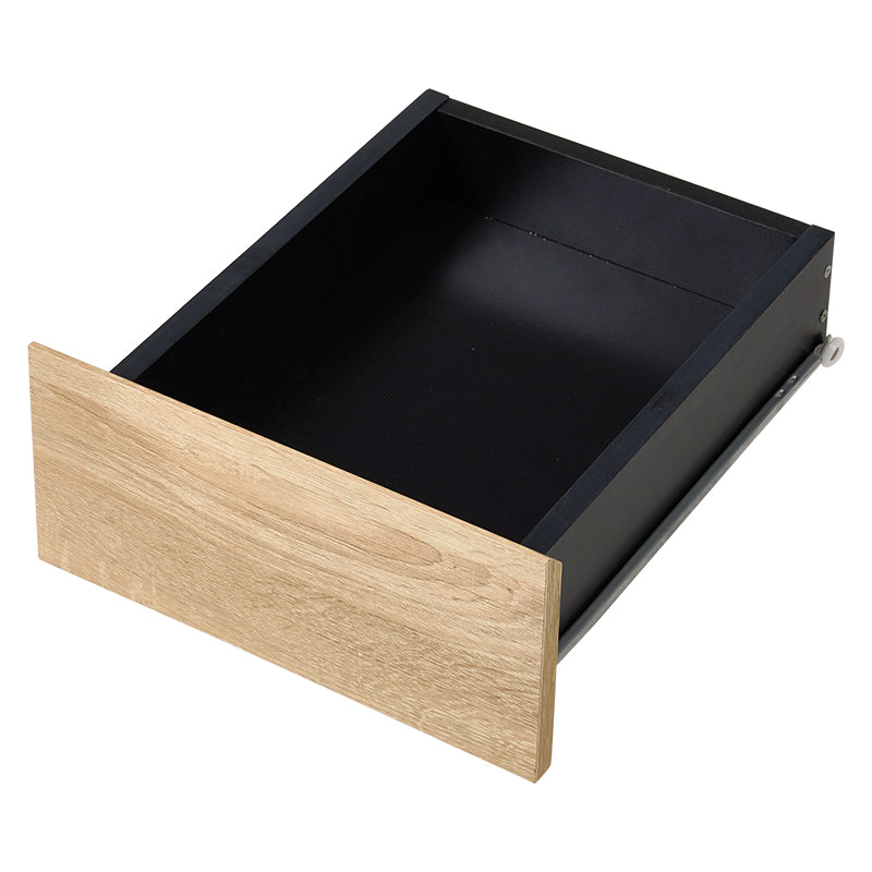 可動棚付き木目調キャビネットナチュラルの引き出し単体を写している様子