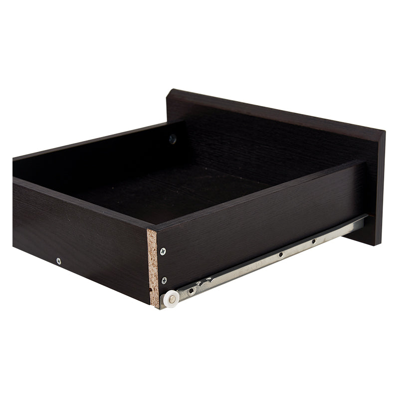 可動棚付き木目調キャビネットダークブランの引き出し単体を写している