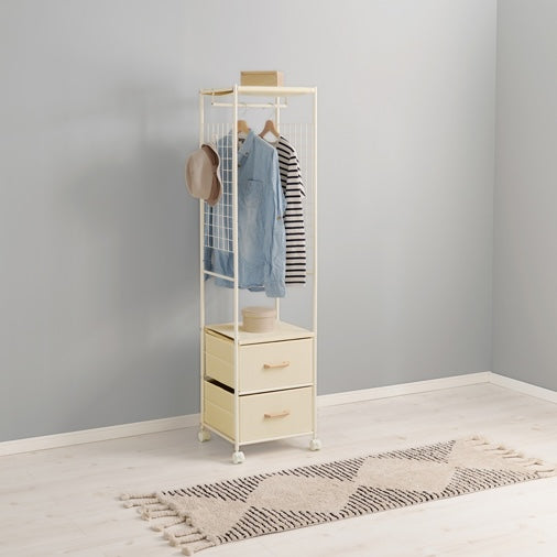 ホワイトのスリムなハンガーラック