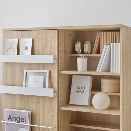 片面スライド扉付ブックシェルフ