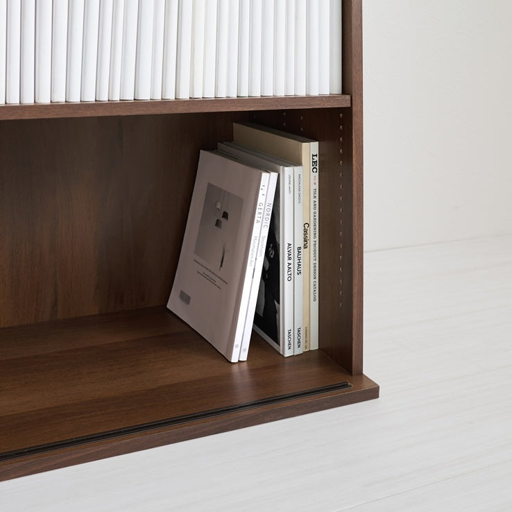 片面スライド扉付ブックシェルフ