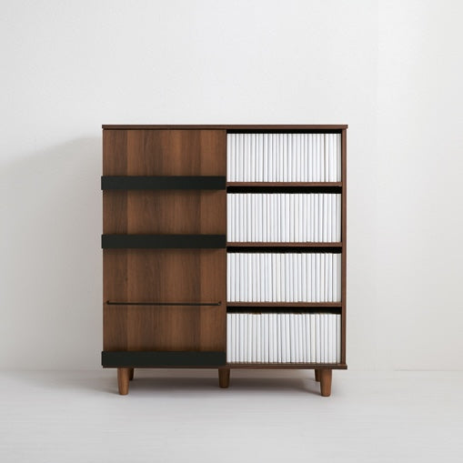 片面スライド扉付ブックシェルフ