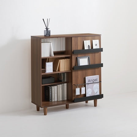 片面スライド扉付ブックシェルフ