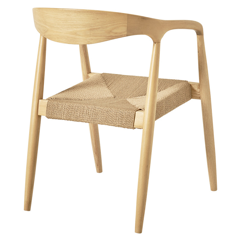 [2脚SET]無垢材ペーパーコードアームチェア