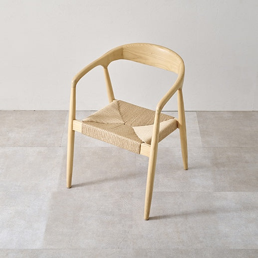 [2脚SET]無垢材ペーパーコードアームチェア