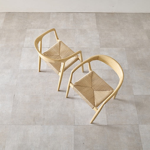 [2脚SET]無垢材ペーパーコードアームチェア