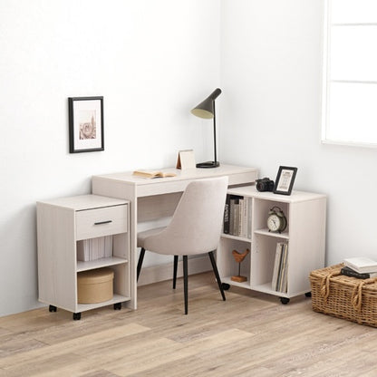 収納シェルフ付デスク3点セット