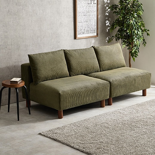 アームレスコーデュロイソファ