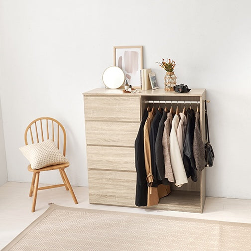 ハンガーラック付きチェスト