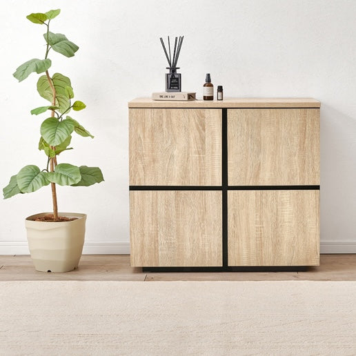 木目調扉付きキャビネット