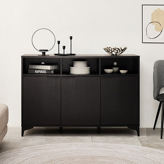 ブラックの木目調のキャビネット