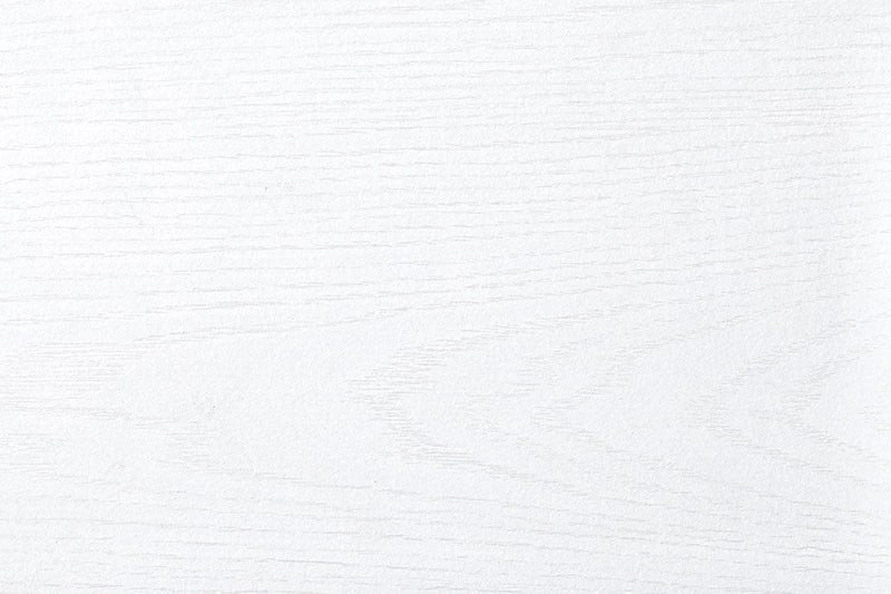 ホワイトの木目調のキャビネットの配線穴