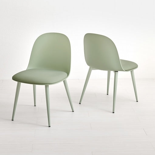 [2脚SET]くすみワントーンダイニングチェア