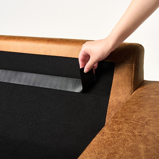 レザー調ボリュームソファ