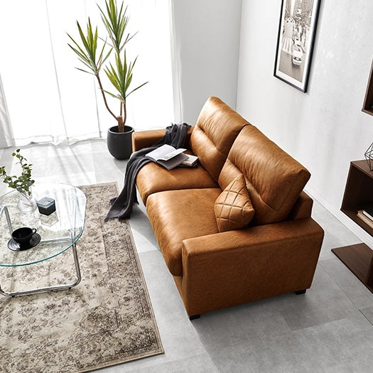 レザー調ボリュームソファ