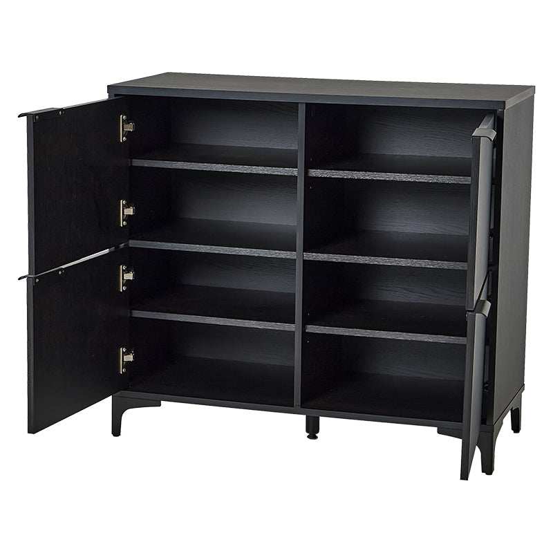 [幅90cm]木目調扉収納キャビネット