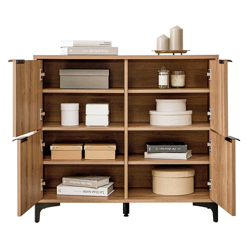 [幅90cm]木目調扉収納キャビネット