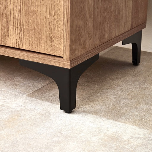 [幅90cm]木目調扉収納キャビネット