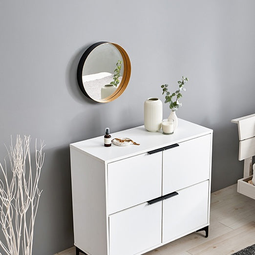 [幅90cm]木目調扉収納キャビネット