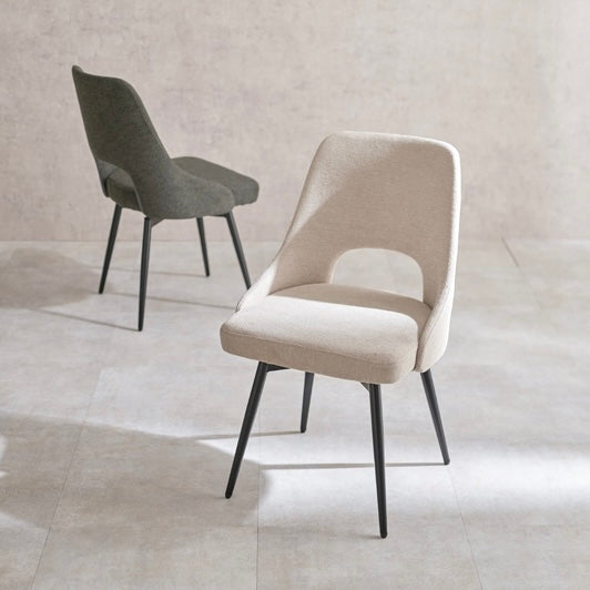 回転ファブリックダイニングチェア