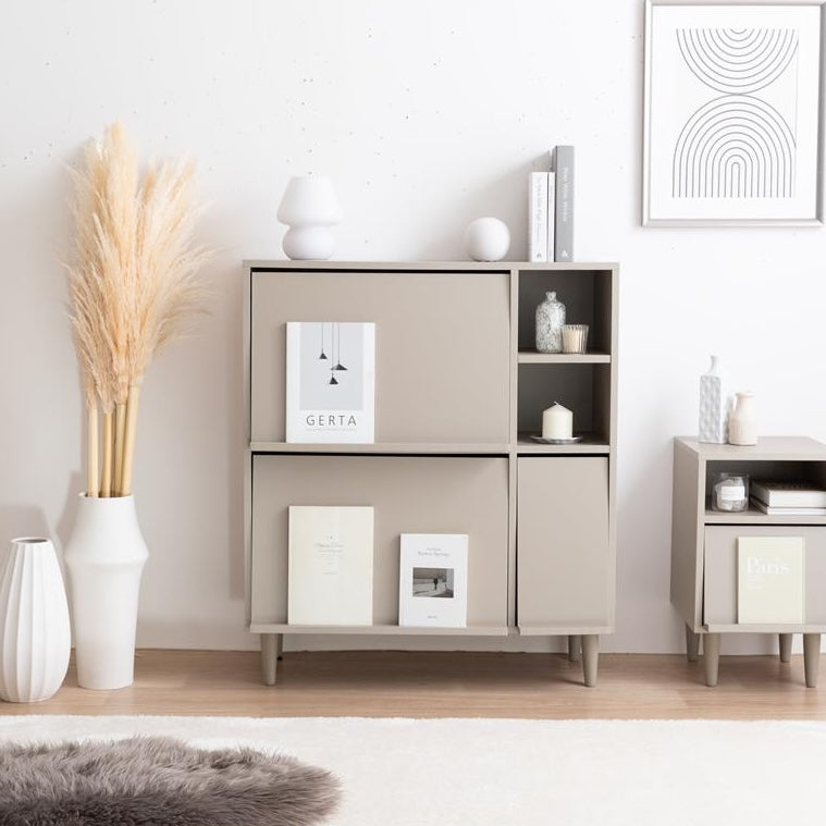 [幅81cm]フラップ扉付キャビネット