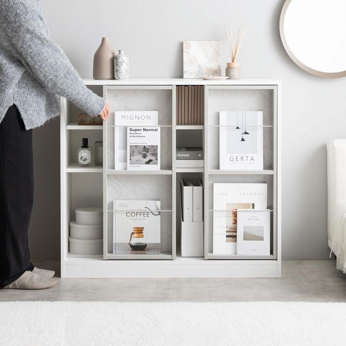 [幅96cm]スライド収納付本棚ラック