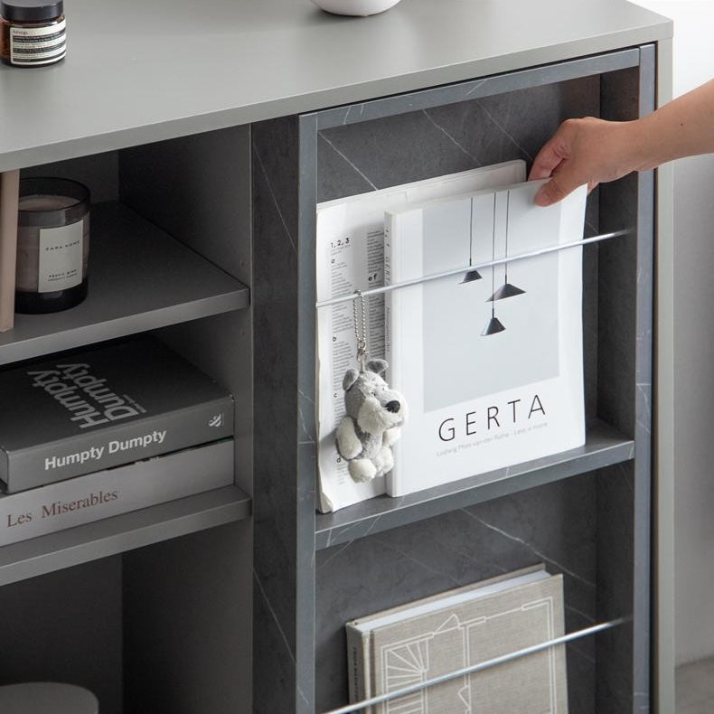 [幅71cm]スライド収納付本棚ラック