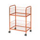 オレンジのポップなカラーの2段ワイヤーワゴン