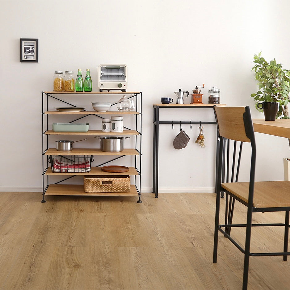 木目調シューズラック6段