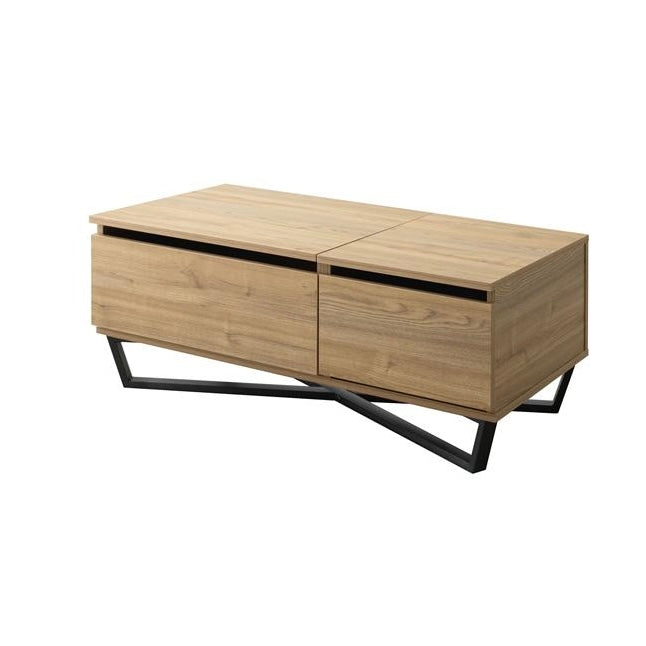 [幅90cm]昇降式引き出し付きセンターテーブル